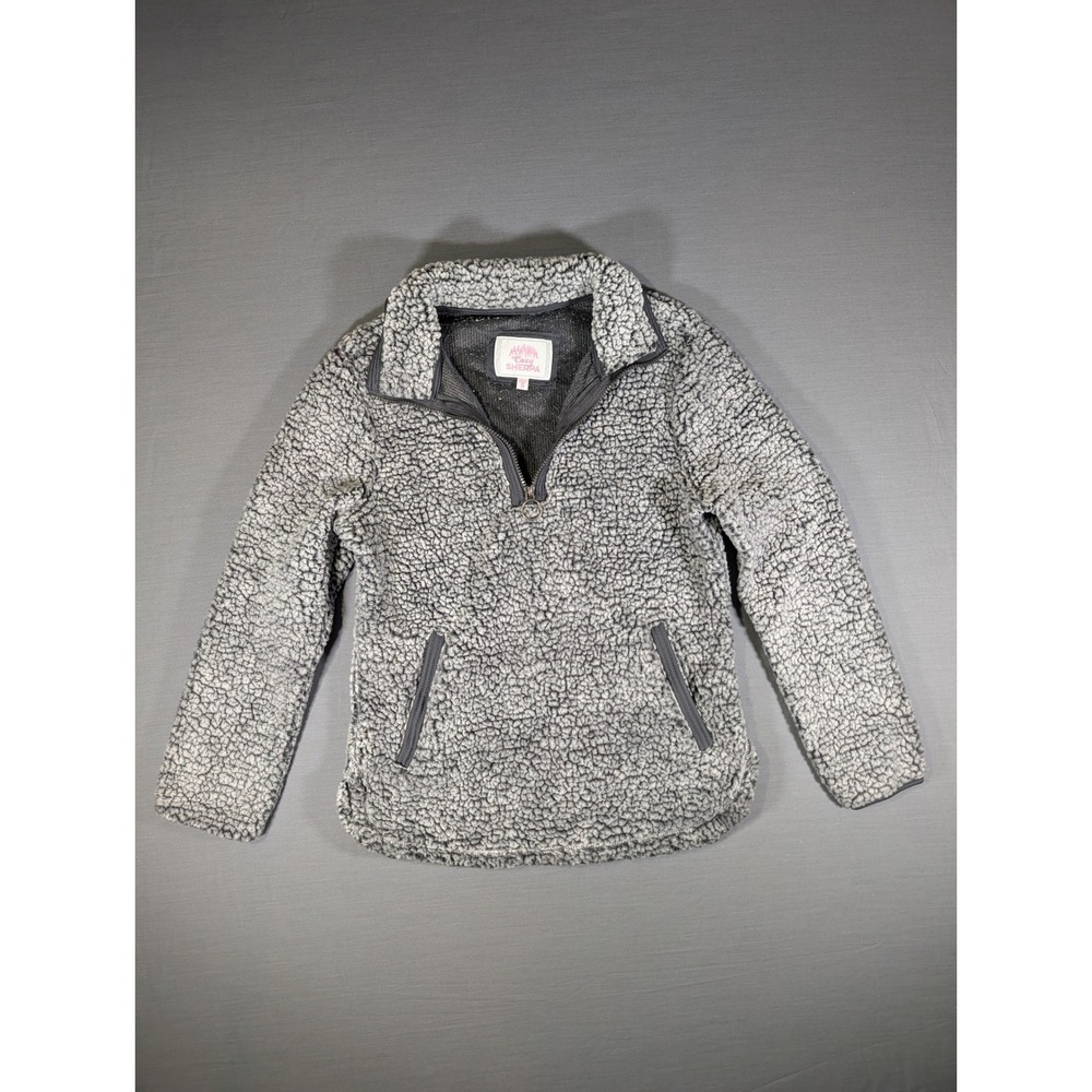 Cozy Sherpa Womens Small Gray Charcoal Frost Quarter Zip Fleece Pullover Jacket